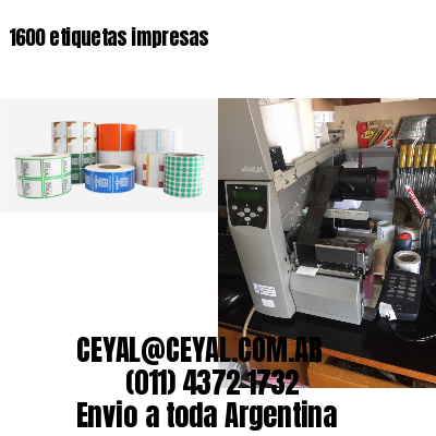 1600 etiquetas impresas