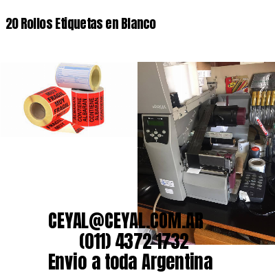 20 Rollos Etiquetas en Blanco