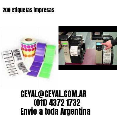 200 etiquetas impresas
