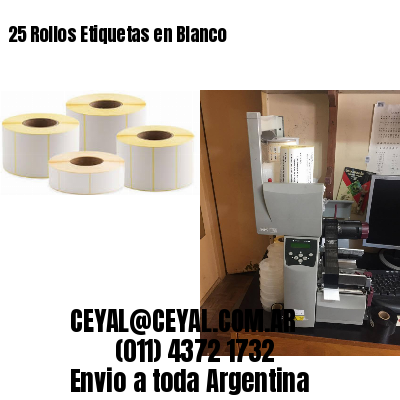 25 Rollos Etiquetas en Blanco