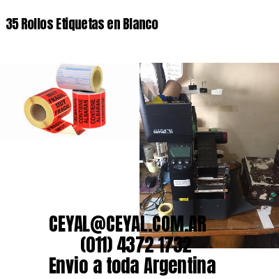 35 Rollos Etiquetas en Blanco