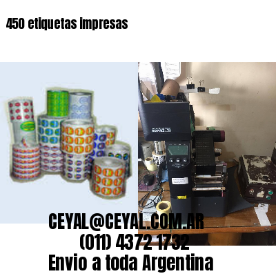 450 etiquetas impresas