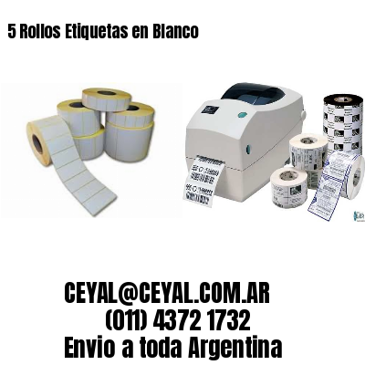 5 Rollos Etiquetas en Blanco