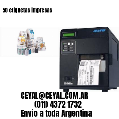50 etiquetas impresas