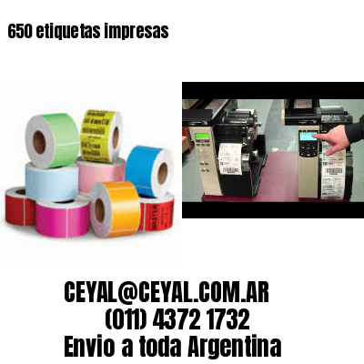 650 etiquetas impresas
