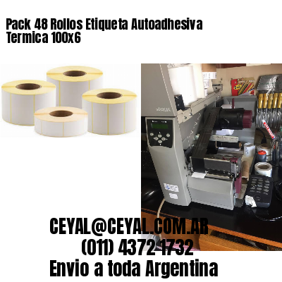 Pack 48 Rollos Etiqueta Autoadhesiva Termica 100×6