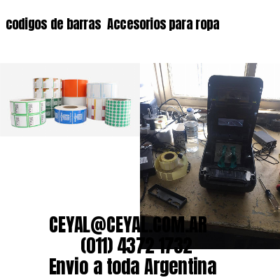 codigos de barras 	Accesorios para ropa