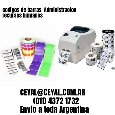 codigos de barras 	Administracion recursos humanos
