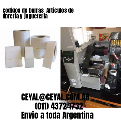 codigos de barras 	Artículos de librería y juguetería