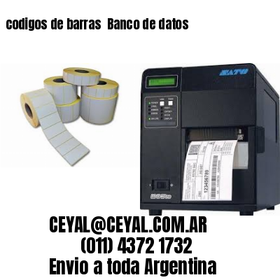 codigos de barras 	Banco de datos