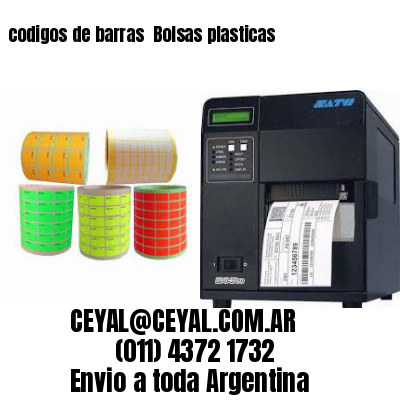 codigos de barras 	Bolsas plasticas