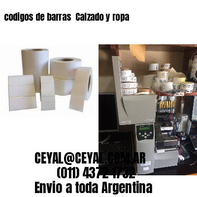 codigos de barras 	Calzado y ropa