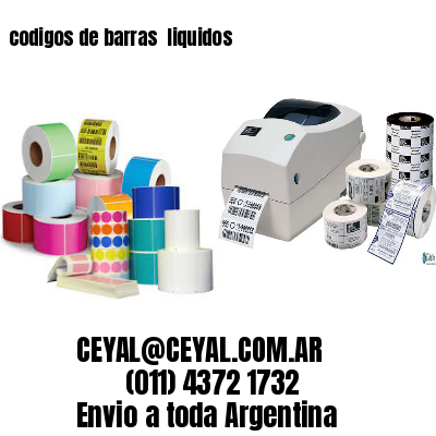 codigos de barras 	liquidos