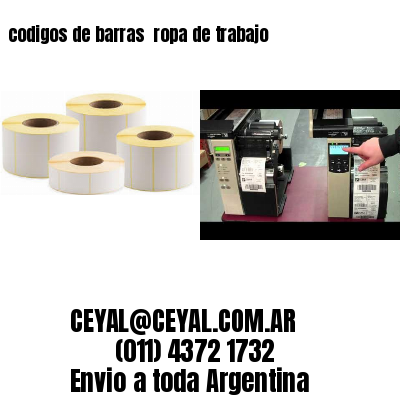 codigos de barras 	ropa de trabajo