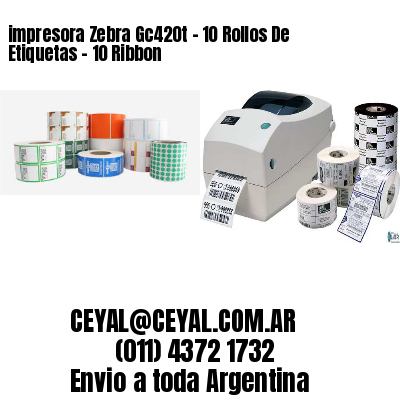 impresora Zebra Gc420t – 10 Rollos De Etiquetas – 10 Ribbon