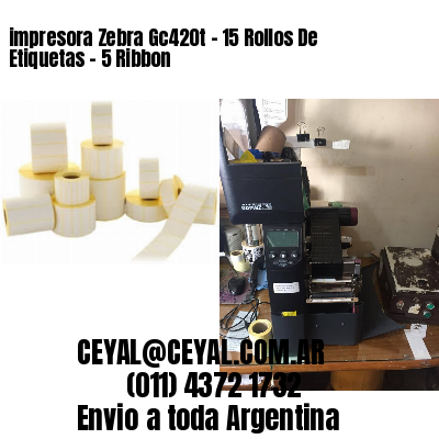 impresora Zebra Gc420t – 15 Rollos De Etiquetas – 5 Ribbon
