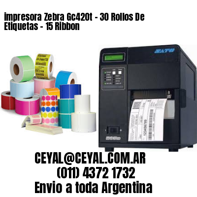 impresora Zebra Gc420t – 30 Rollos De Etiquetas – 15 Ribbon