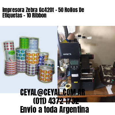 impresora Zebra Gc420t – 50 Rollos De Etiquetas – 10 Ribbon