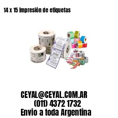 14 x 15 impresión de etiquetas