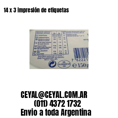 14 x 3 impresión de etiquetas