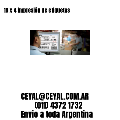 18 x 4 impresión de etiquetas