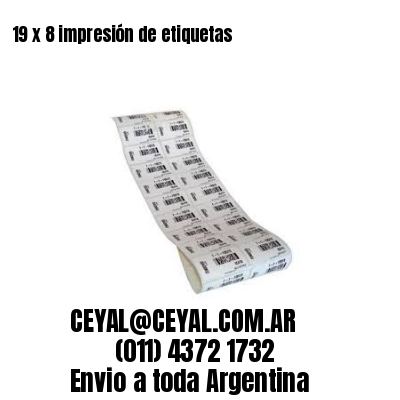 19 x 8 impresión de etiquetas