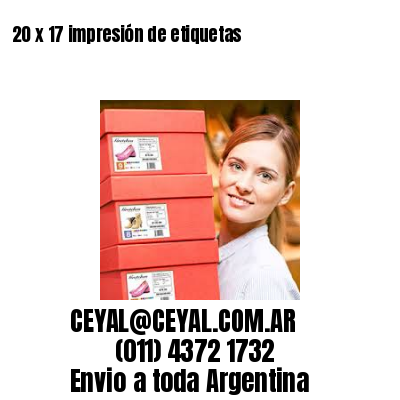 20 x 17 impresión de etiquetas