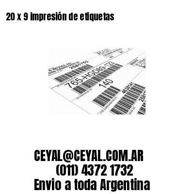 20 x 9 impresión de etiquetas
