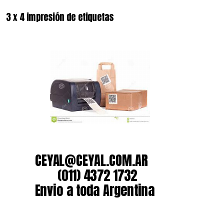 3 x 4 impresión de etiquetas