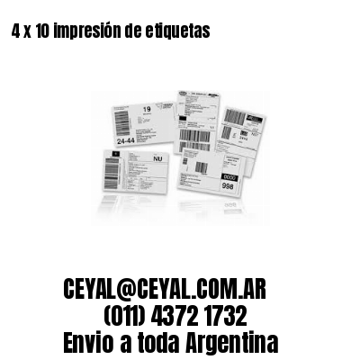 4 x 10 impresión de etiquetas