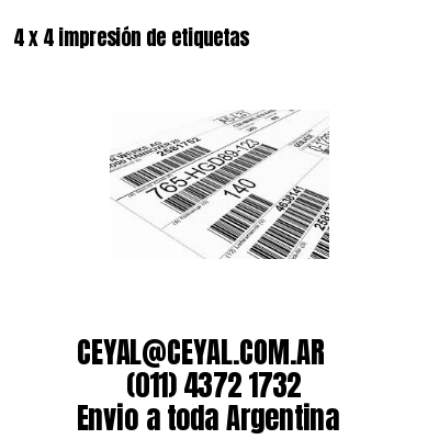 4 x 4 impresión de etiquetas