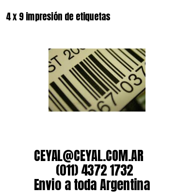 4 x 9 impresión de etiquetas