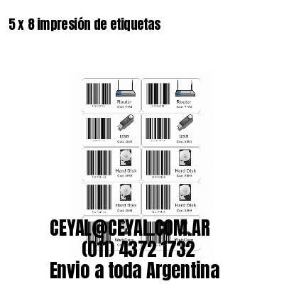 5 x 8 impresión de etiquetas
