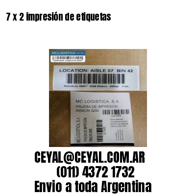 7 x 2 impresión de etiquetas