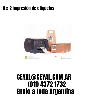 8 x 2 impresión de etiquetas