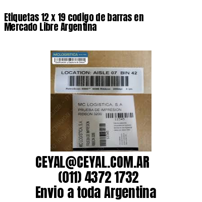 Etiquetas 12 x 19 codigo de barras en Mercado Libre Argentina