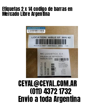 Etiquetas 2 x 14 codigo de barras en Mercado Libre Argentina