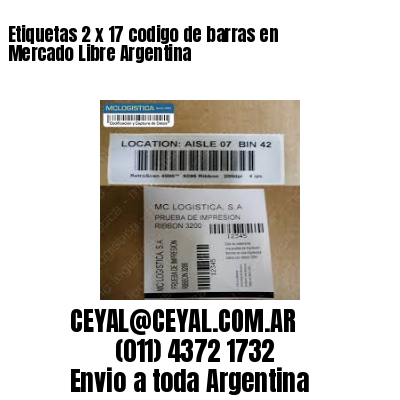 Etiquetas 2 x 17 codigo de barras en Mercado Libre Argentina