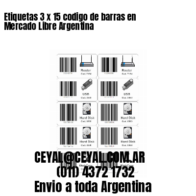 Etiquetas 3 x 15 codigo de barras en Mercado Libre Argentina