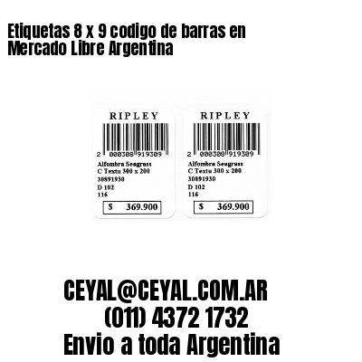 Etiquetas 8 x 9 codigo de barras en Mercado Libre Argentina