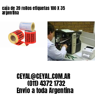 caja de 39 rollos etiquetas 100 X 35 argentina