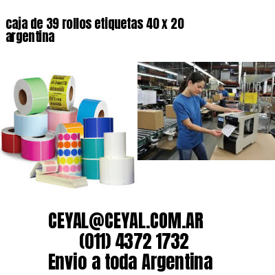 caja de 39 rollos etiquetas 40 x 20 argentina