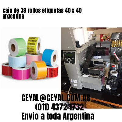 caja de 39 rollos etiquetas 40 x 40 argentina