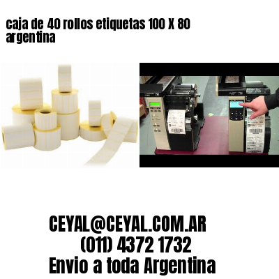 caja de 40 rollos etiquetas 100 X 80 argentina