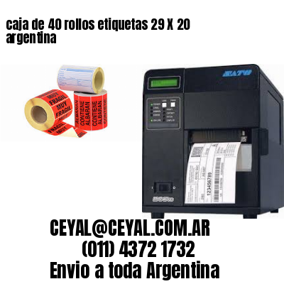 caja de 40 rollos etiquetas 29 X 20 argentina