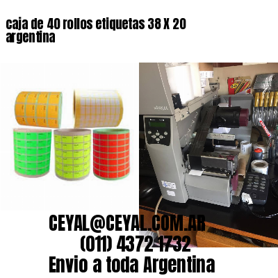 caja de 40 rollos etiquetas 38 X 20 argentina