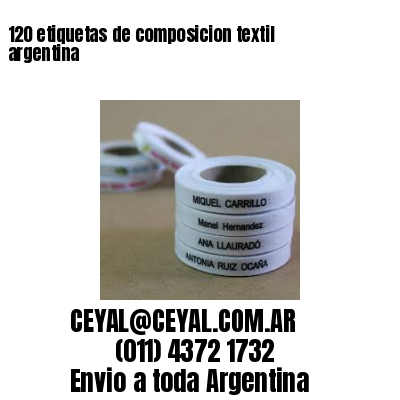 120 etiquetas de composicion textil argentina
