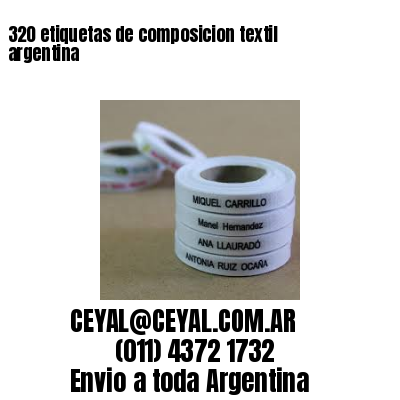 320 etiquetas de composicion textil argentina