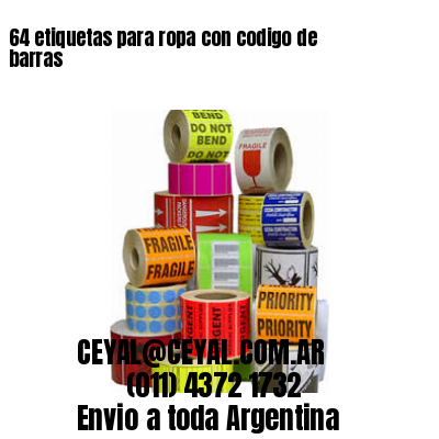 64 etiquetas para ropa con codigo de barras