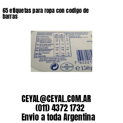 65 etiquetas para ropa con codigo de barras